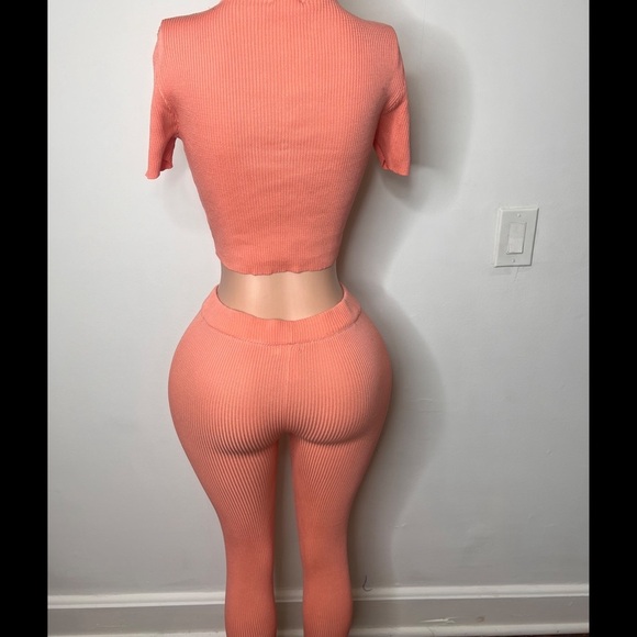 Peach hearts leggings set - Picture 2 of 2